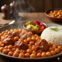 Lokum gibi Lokanta Usulü Etli Nohut Yemeği