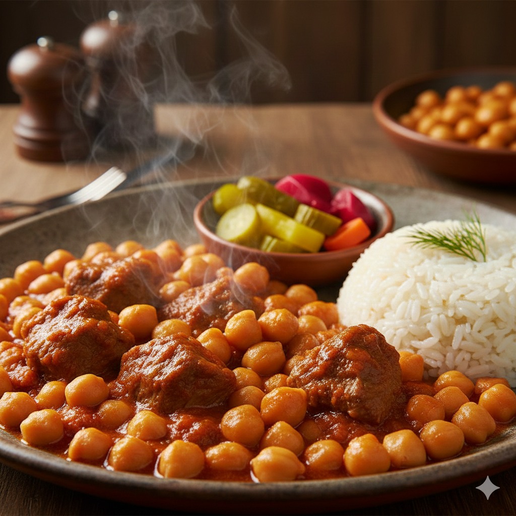 Lokum gibi Lokanta Usulü Etli Nohut Yemeği